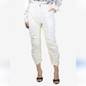 Stella McCartney Cream Ruched Cropped Trousers | UK 10 / US 8 (Runs Small) Y2K